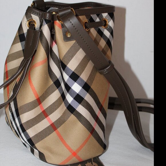 Burberry Vintage Check Plaid Bucket Bag Shoulder Bag - Picture 3 of 12